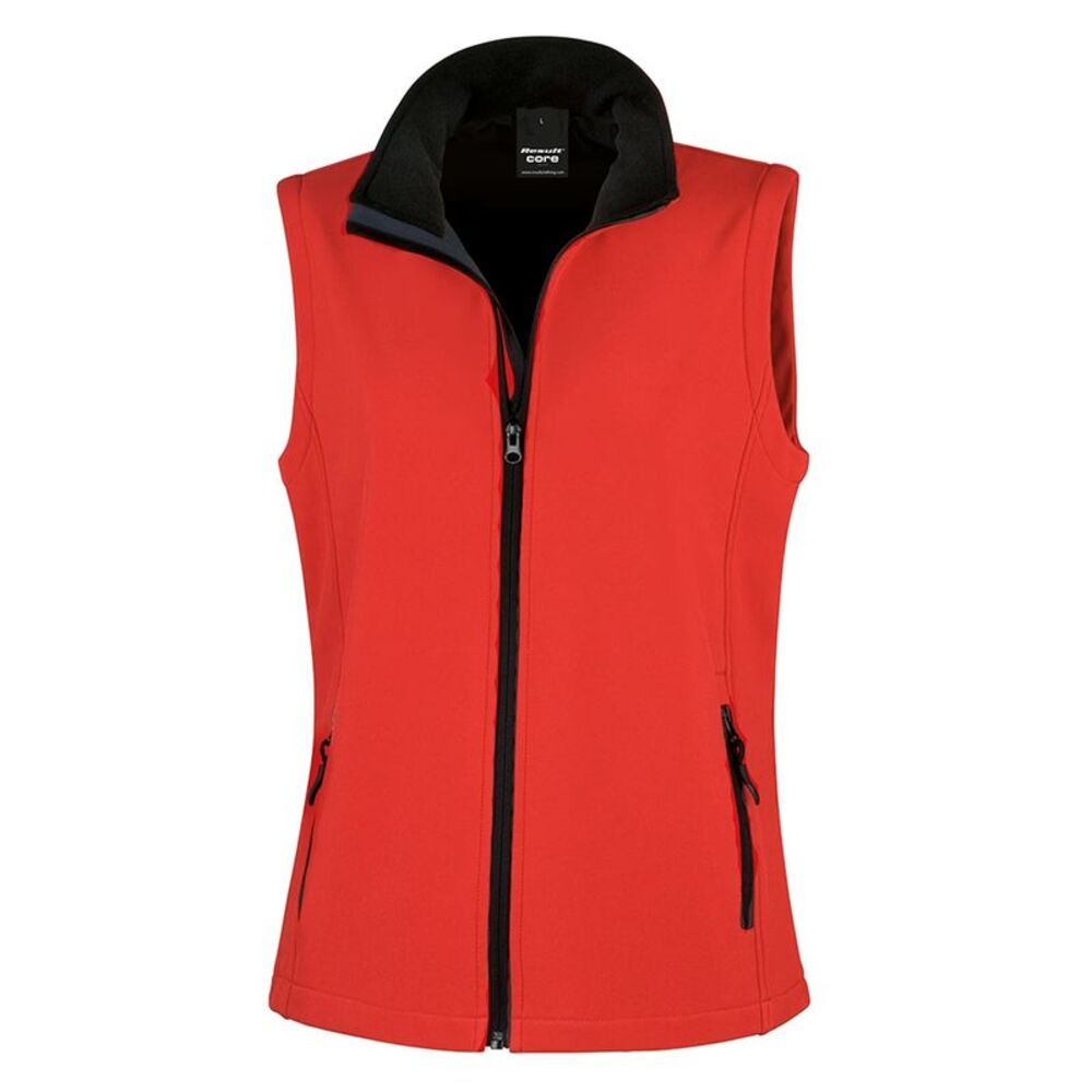 Result Womens/Ladies Softshell Body Warmer / Red/Black